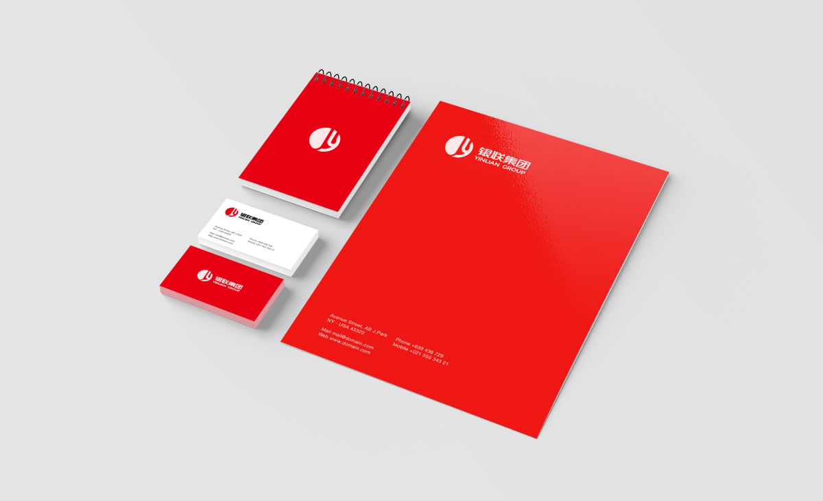 銀聯(lián)集團品牌形象設(shè)計，銀聯(lián)集團標志設(shè)計_全力設(shè)計